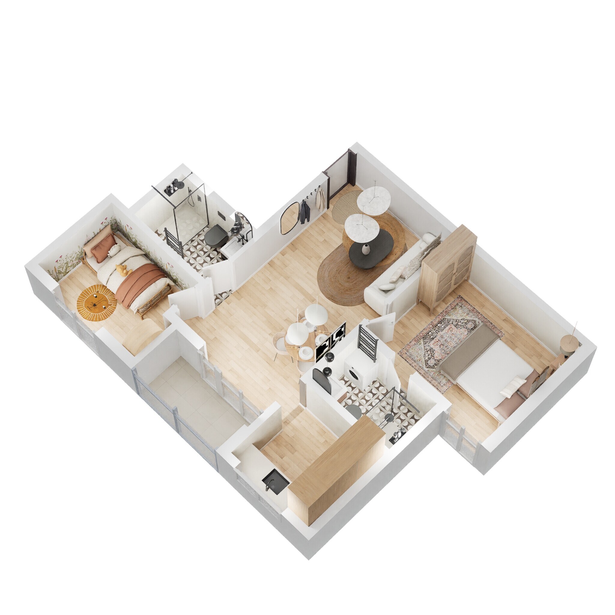 2 BHK 860 Sq. Ft. Apartment