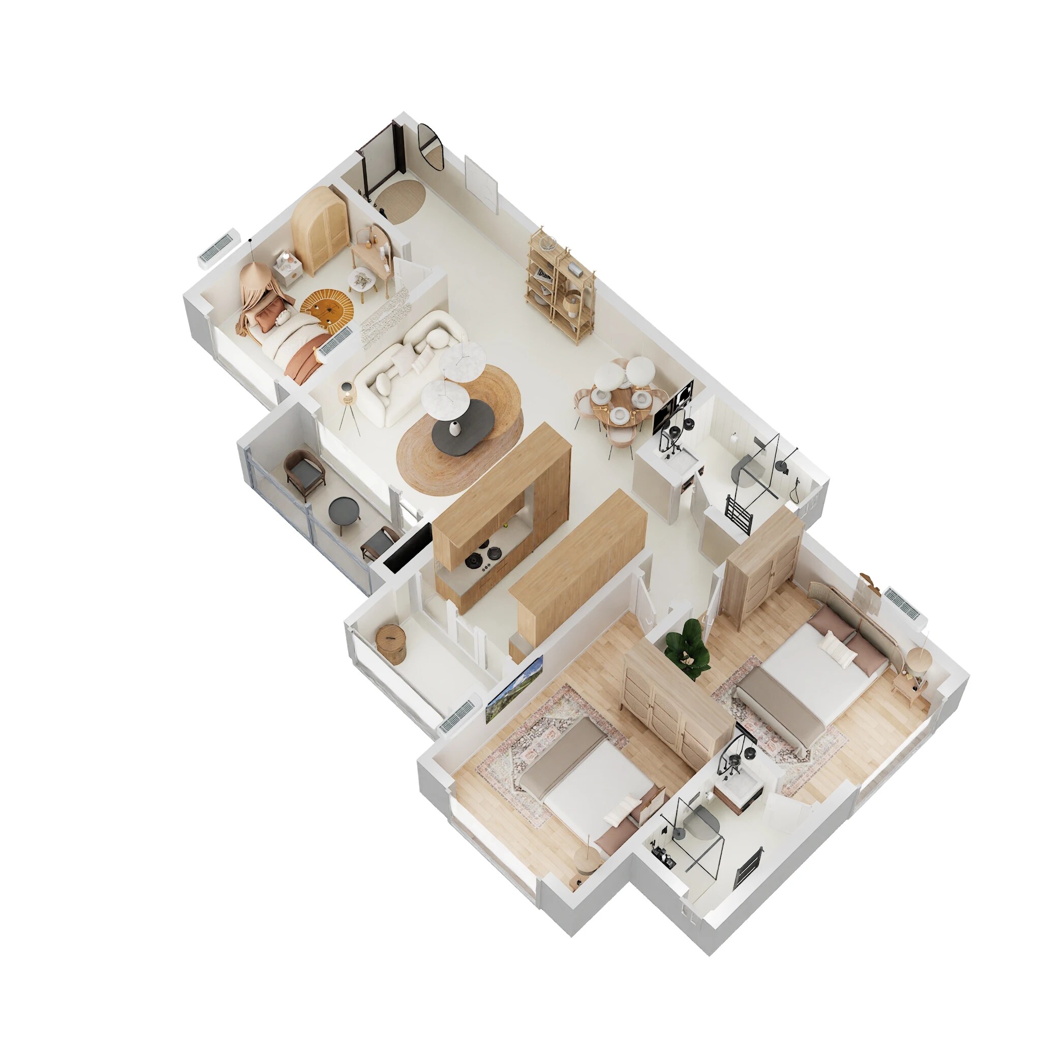 Floor plan of 2 BHK 1165 Sq. Ft. Apartment in Shriram Greenfield, Bangalore