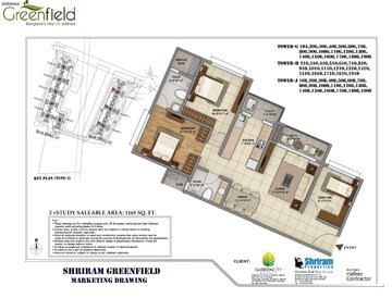  2 BHK Apartment at Shriram Greenfield, Budigere – for Rent