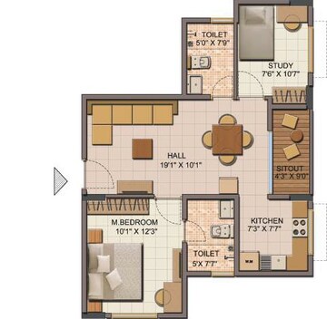  2 BHK Apartment at Shriram Liberty Square, Electronic City Phase ii – for Rent