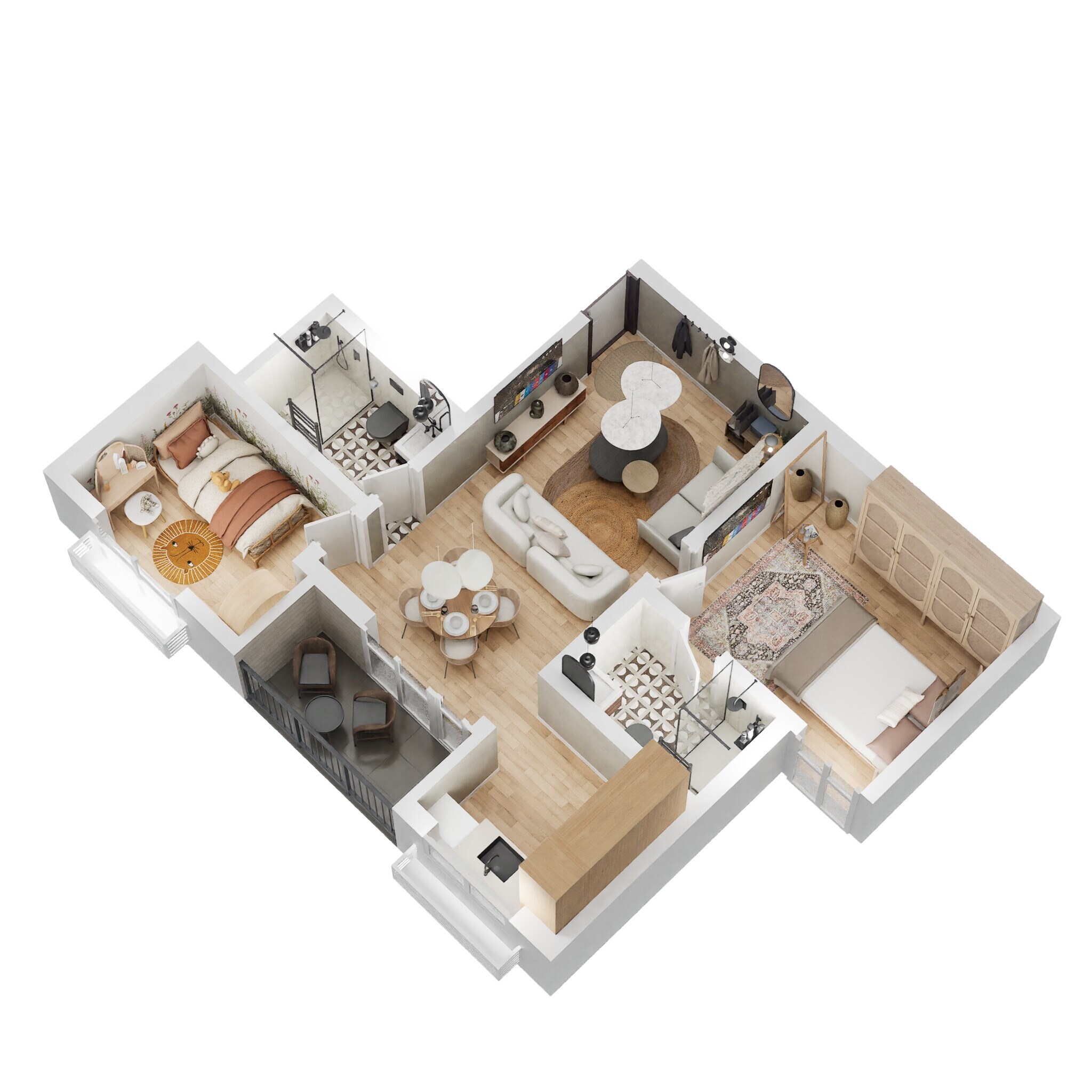 Floor plan of 2 BHK Apartment - 581 sq. ft. in Shriram Liberty Square, Bangalore