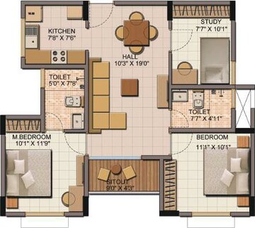 2 BHK Apartment at Shriram Liberty Square, Electronic City Phase ii – for Rent