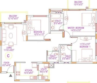 3 BHK Apartment For Resale in Shriram Sahaana Yelahanka Bangalore  7489829