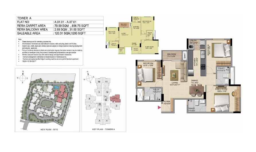  3 BHK Apartment at Shriram Sapphire, Bommasandra – for Sale