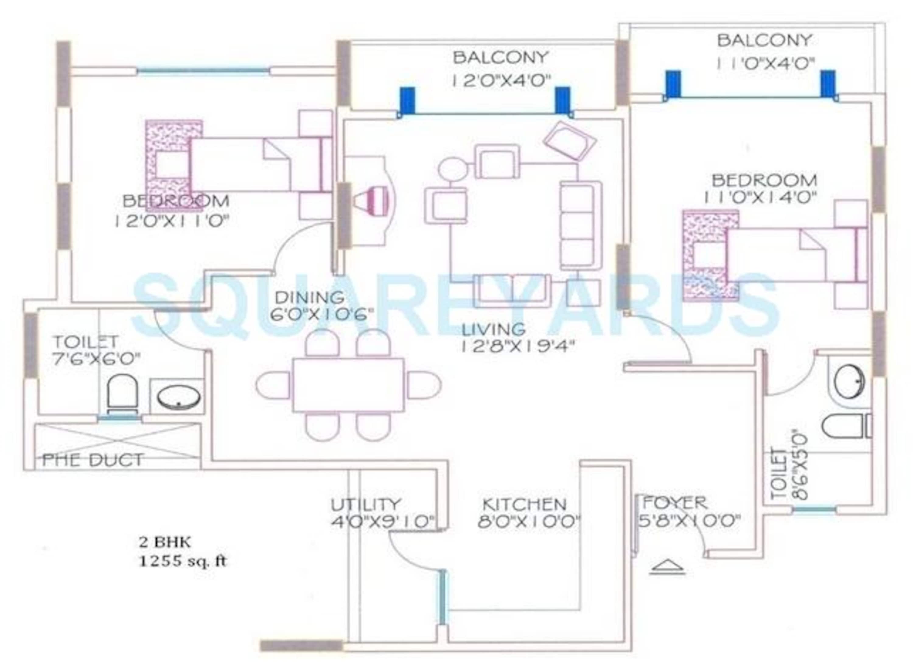 shriram signiaa apartment 2bhk 1255sqft1
