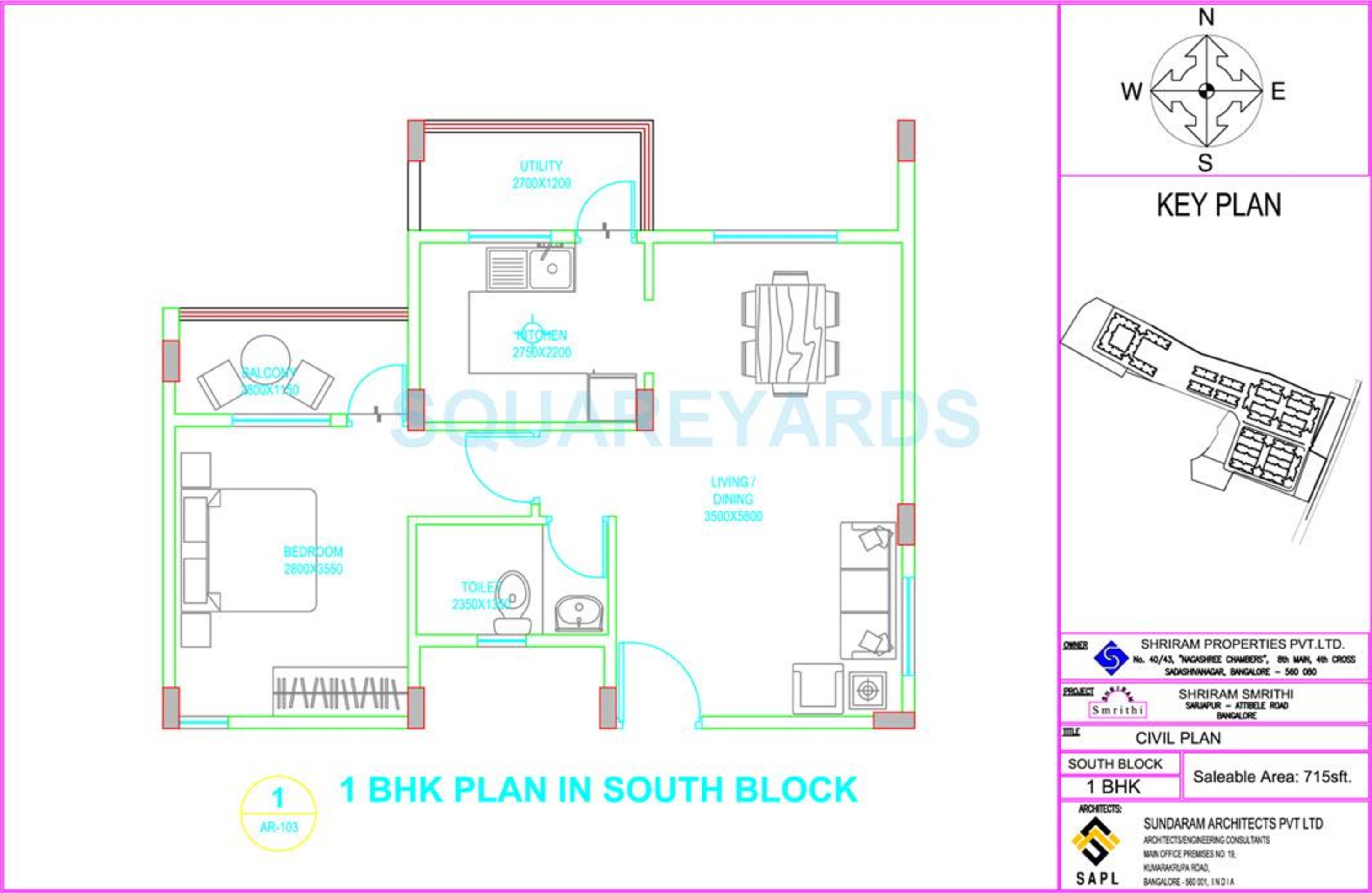 shriram smrithi apartment 1bhk 765sqft1