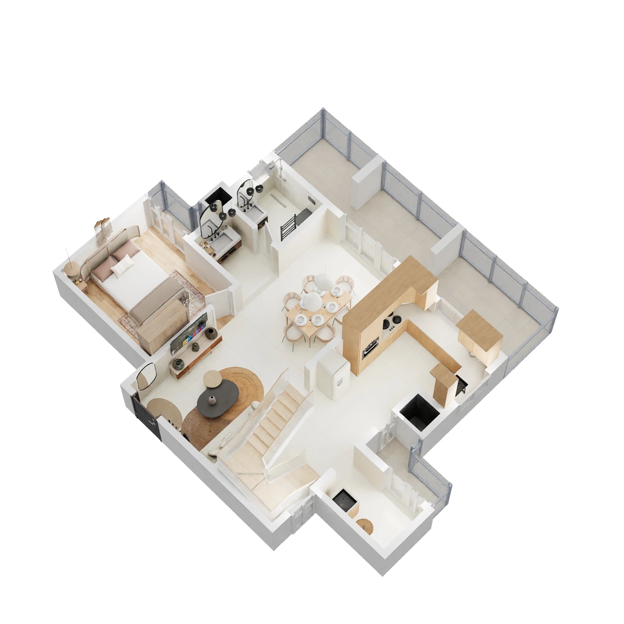 Floor plan of 3 BHK 2270 Sq. Ft. Apartment in Shriram Solitaire, Bangalore