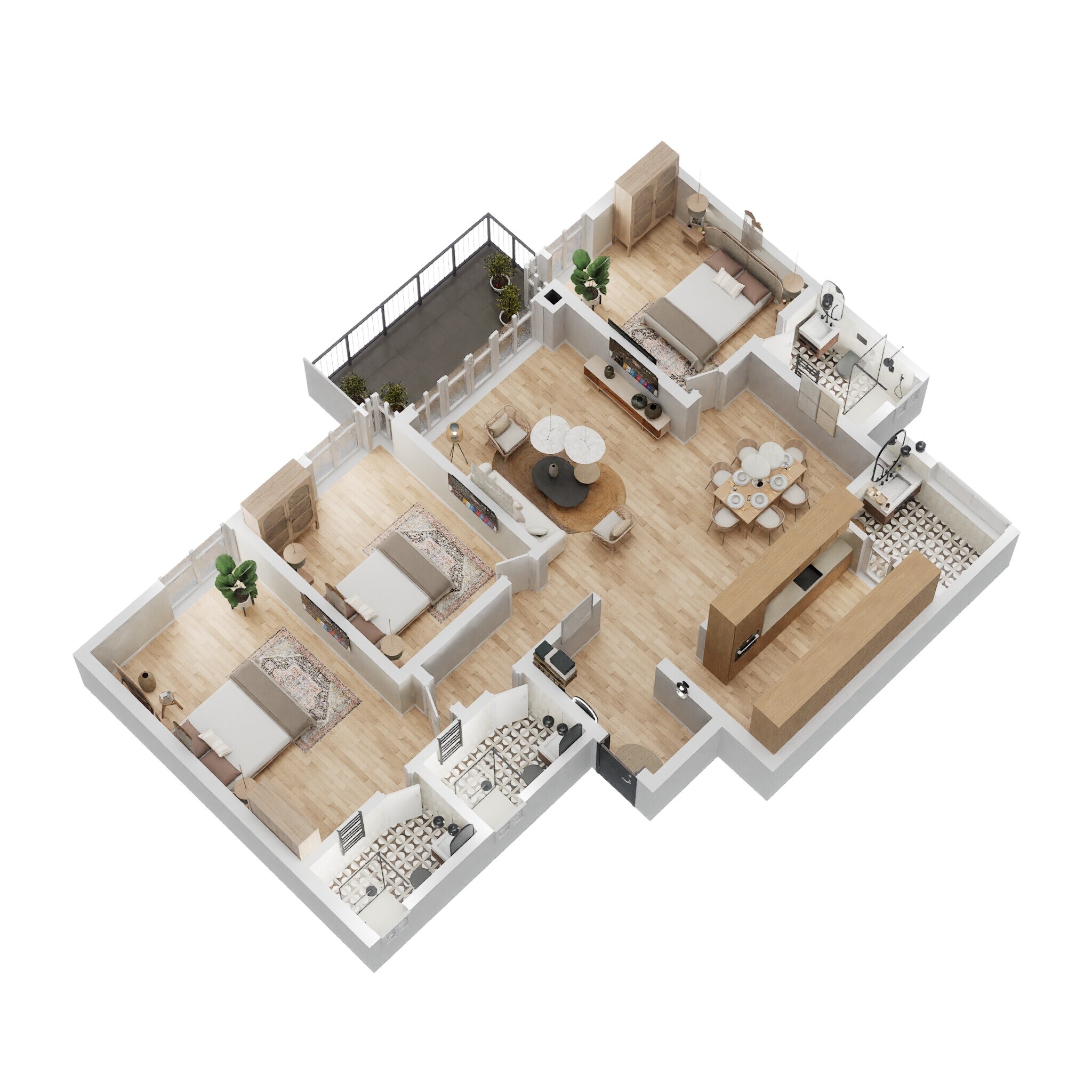 3 BHK 1750 Sq. Ft. Apartment