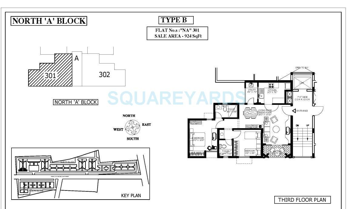 2 BHK 924 Sq. Ft. Apartment