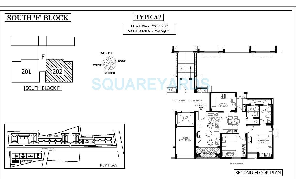 2 BHK 962 Sq. Ft. Apartment