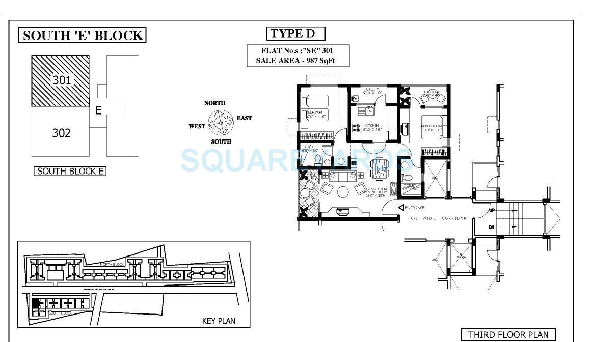 2 BHK 987 Sq. Ft. Apartment