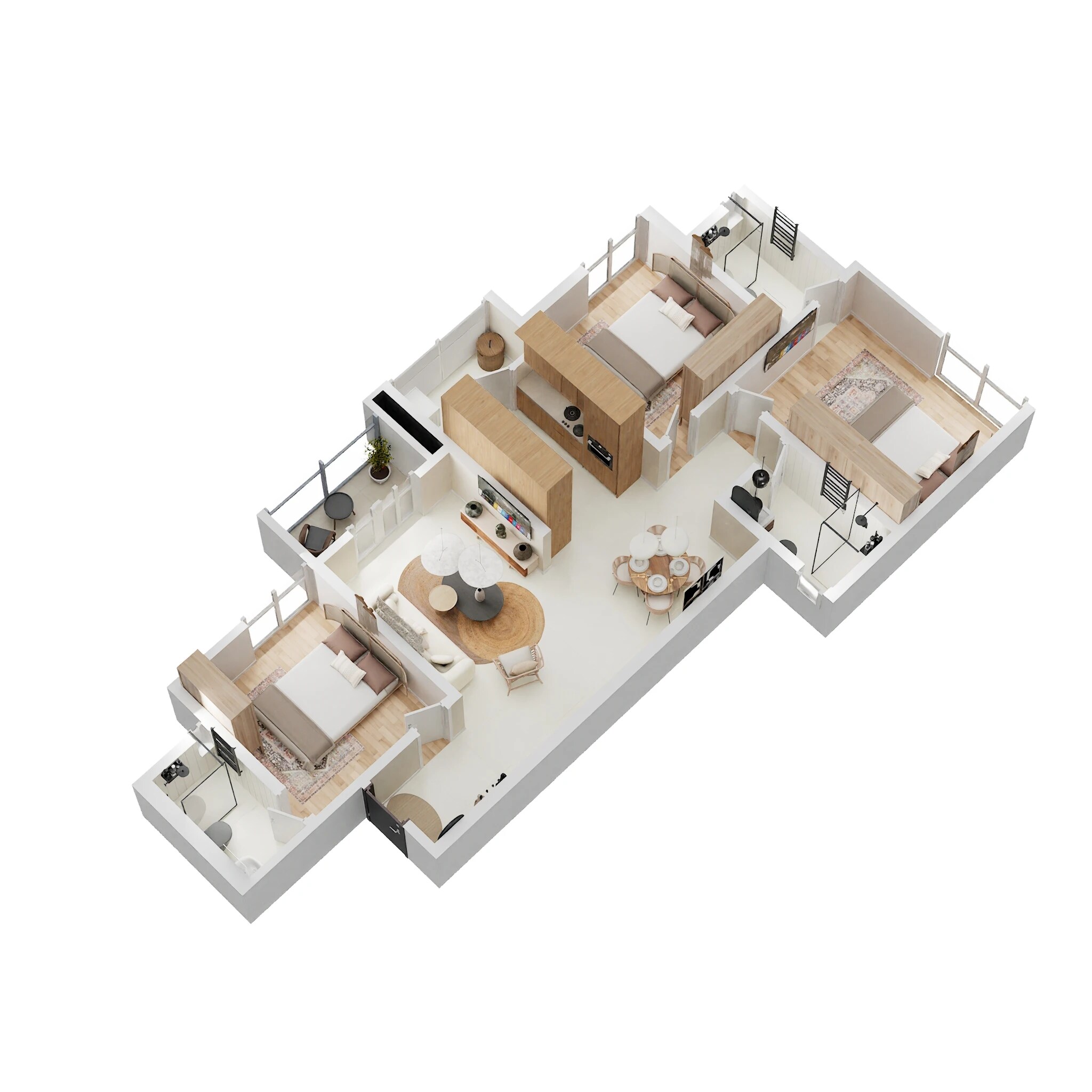 3 BHK 1255 Sq. Ft. Apartment