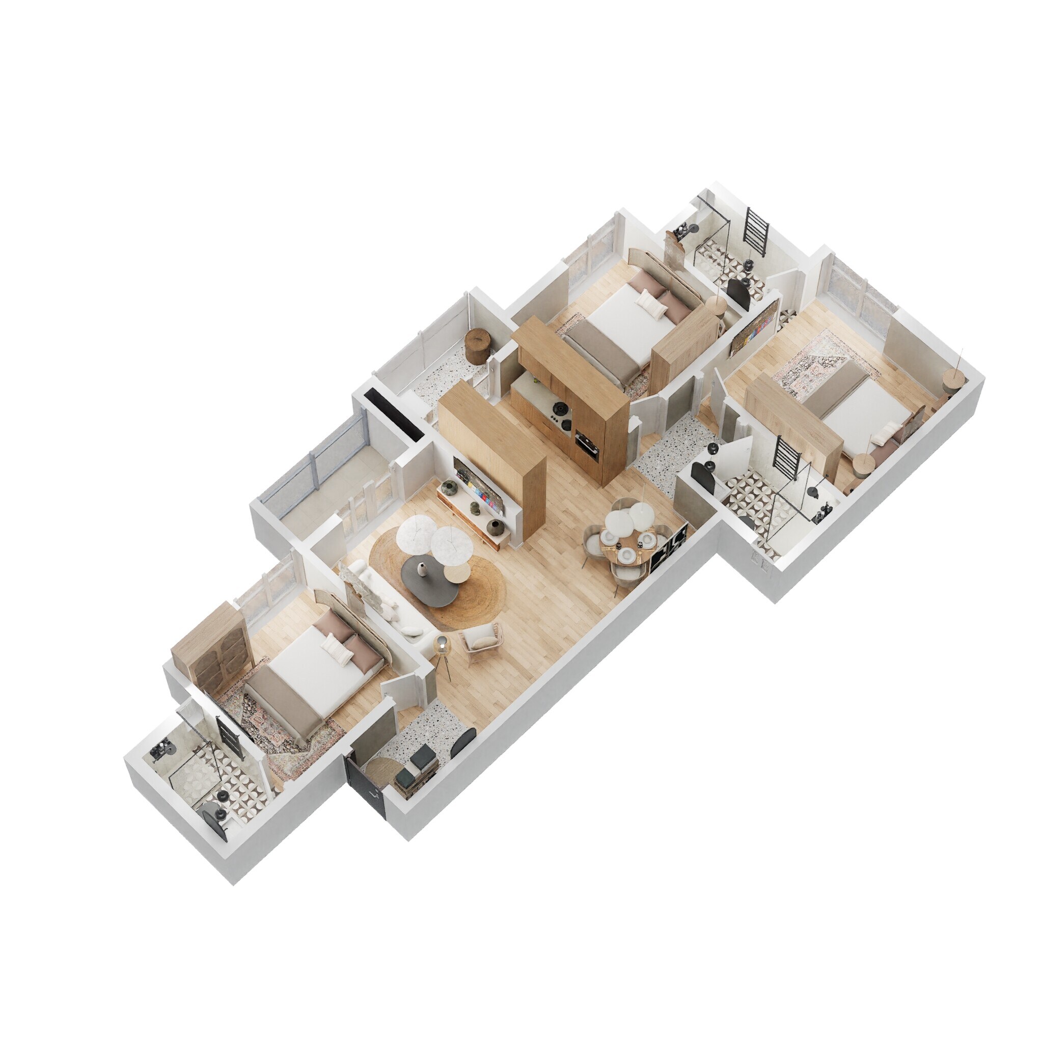 3 BHK 1255 Sq. Ft. Apartment