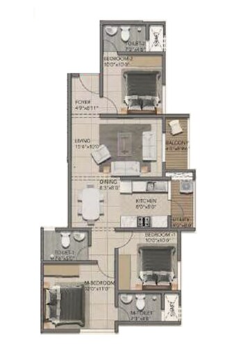  3 BHK Apartment at Shriram The Poem, Jalahalli – for Sale