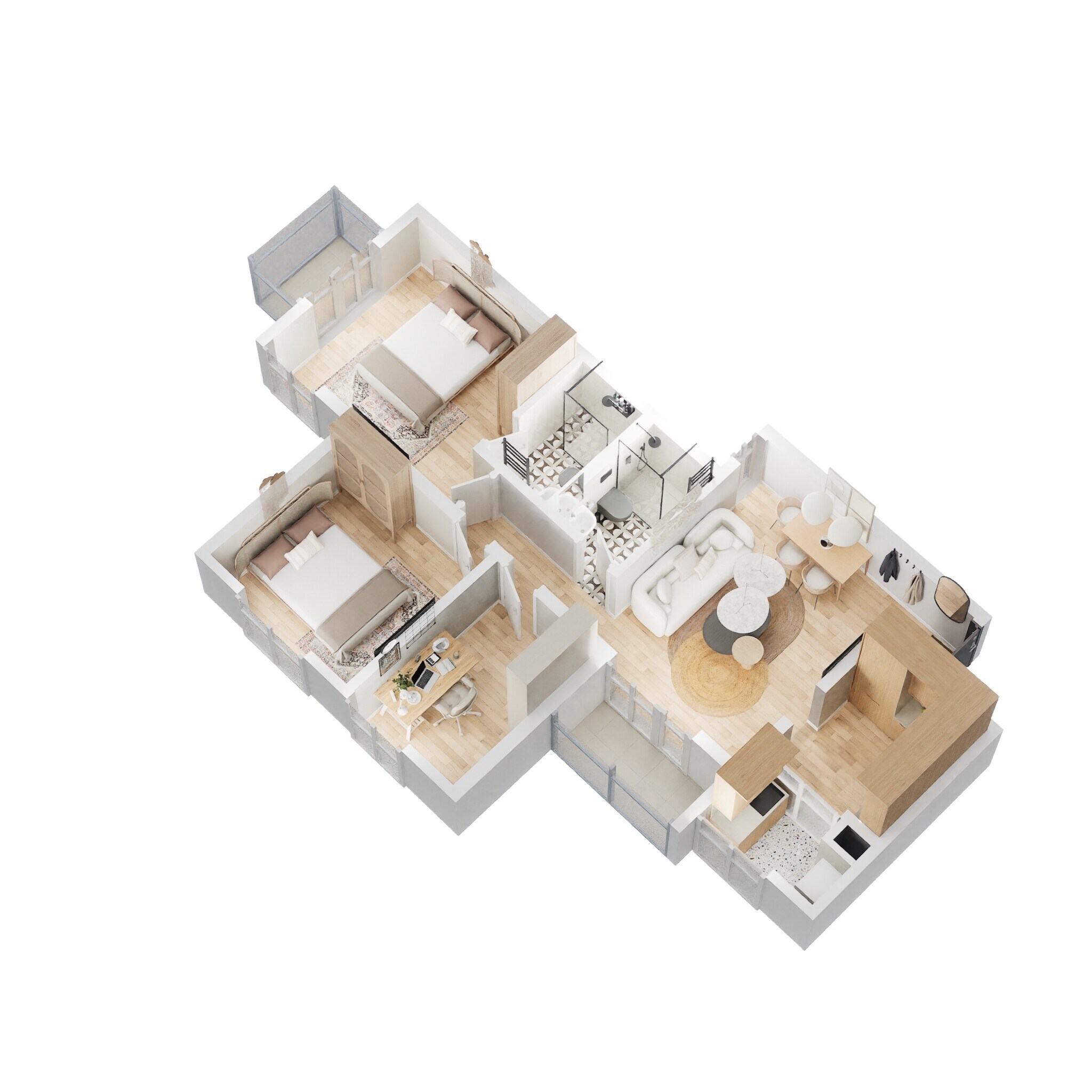 3 BHK 1055 Sq. Ft. Apartment