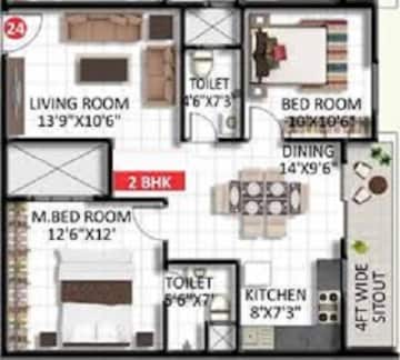  2 BHK Apartment at Shrivenns Gokulam, Whitefield – for Sale