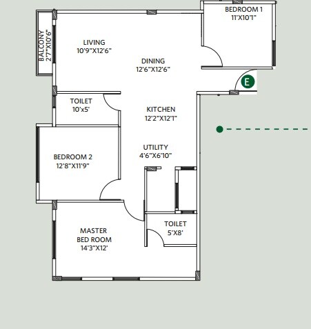 3 BHK 1700 Sq. Ft. Apartment