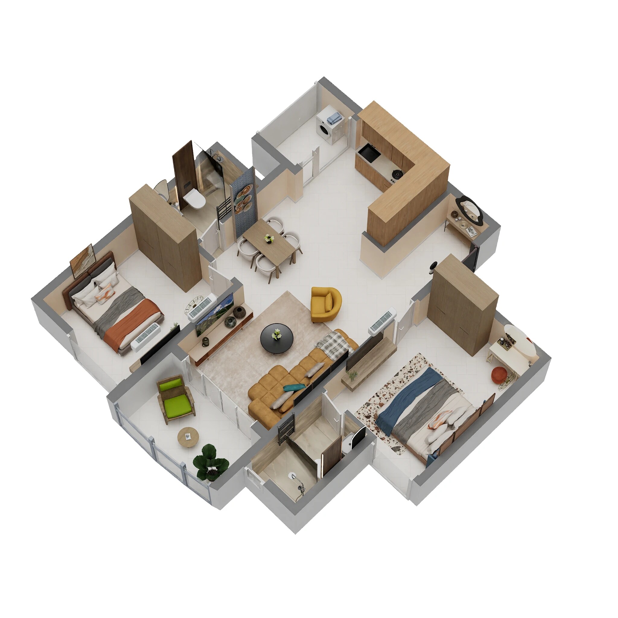 Floor plan of 2 BHK 1204 Sq. Ft. Apartment in Signature Heights Bengaluru, Bangalore