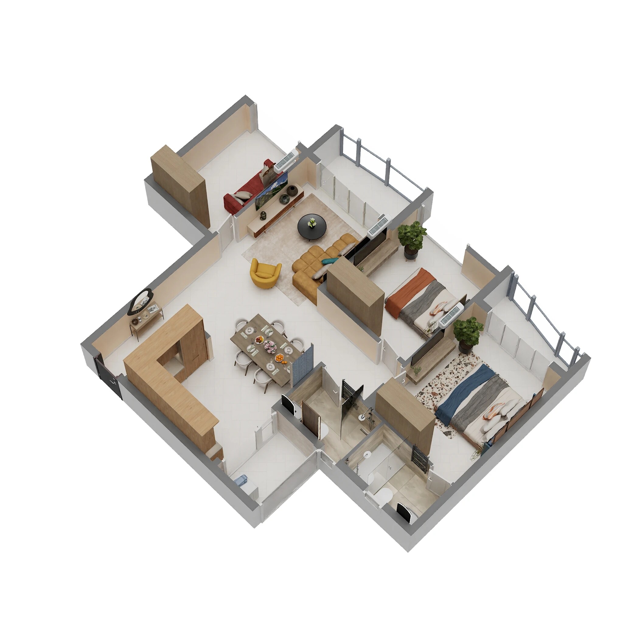 Floor plan of 2 BHK 1475 Sq. Ft. Apartment in Signature Heights Bengaluru, Bangalore