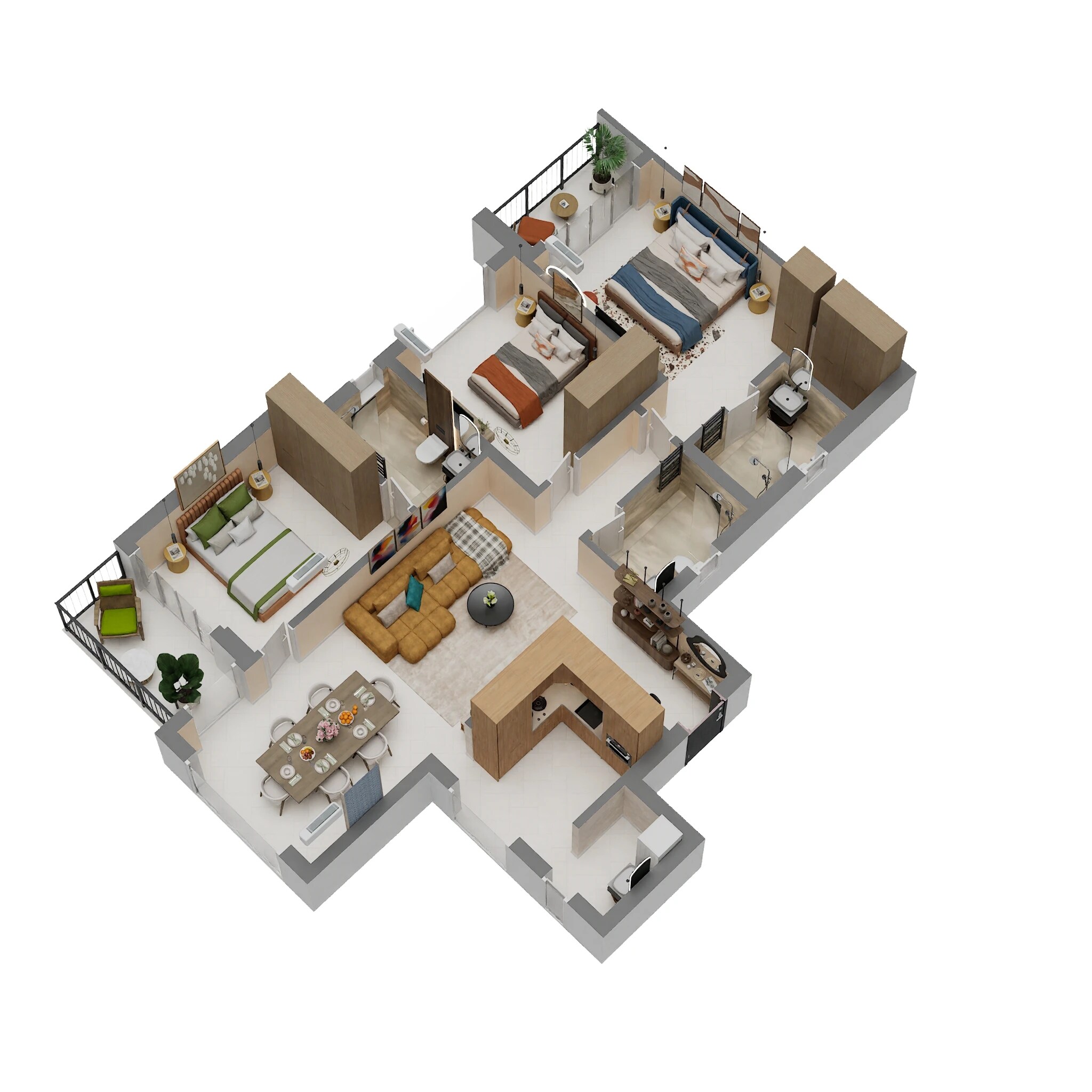 3 BHK 1690 Sq. Ft. Apartment