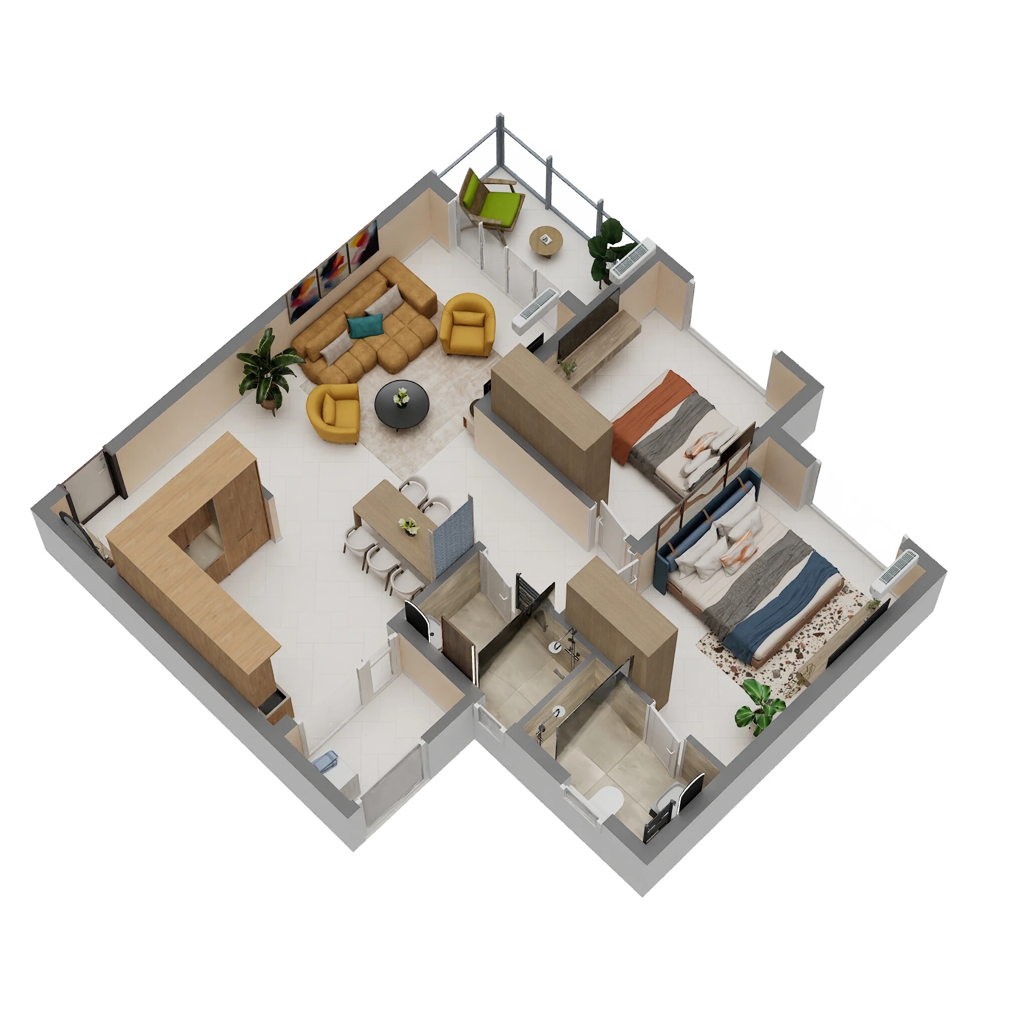 2 BHK 1190 Sq. Ft. Apartment