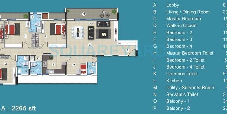 sjr blue waters apartment 4 bhk 2265sqft 20232312162316