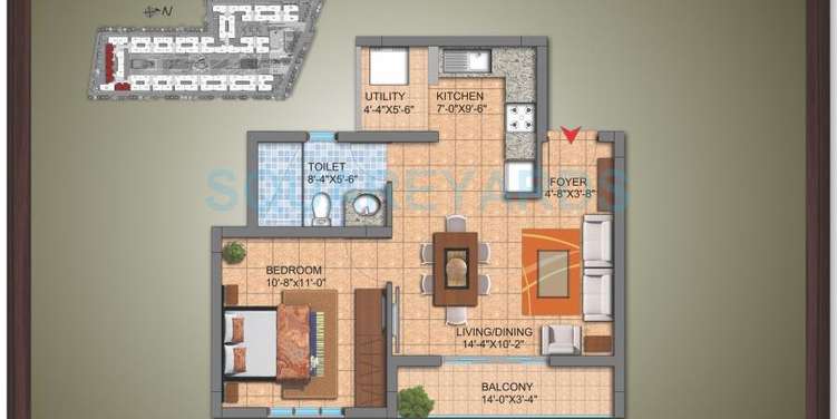 sjr primecorp hamilton homes apartment 1bhk 640sqft1
