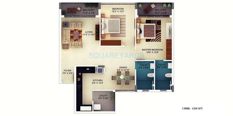 sjr primecorp mayfair residences apartment 2bhk 1206sqft1
