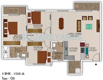  3 BHK Apartment at Sjr Primecorp Palazza City, Sarjapur – for Rent