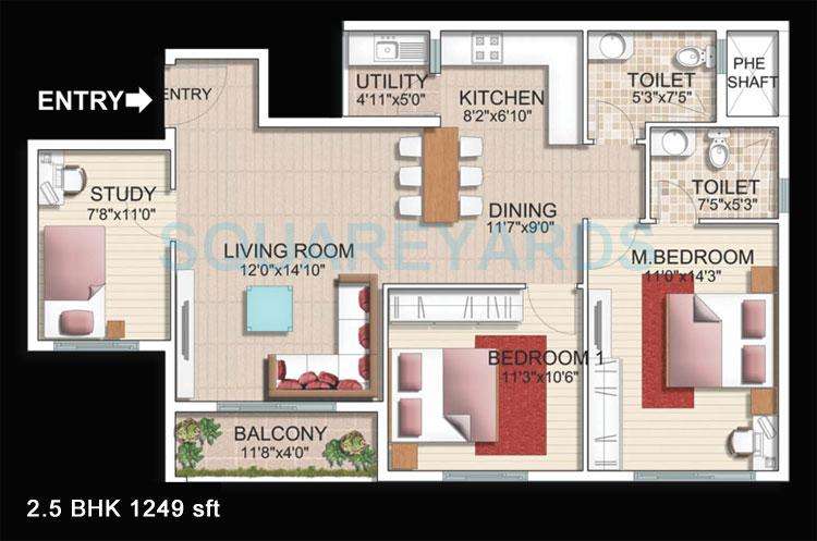 sjr primecorp parkway homes apartment 2bhk 1249sqft1