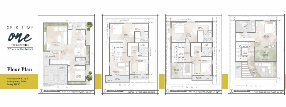 Floor plan of 4 BHK 2700 Sq. Ft. Villa in Skandaavani Spirit Of One, Bangalore