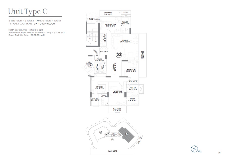 3 BHK 3638 Sq. Ft. Apartment in SKAV Grande