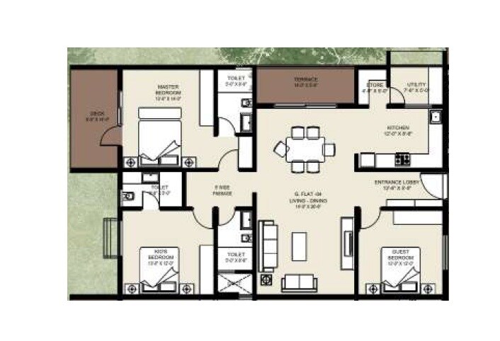 2 BHK 1580 Sq. Ft. Apartment