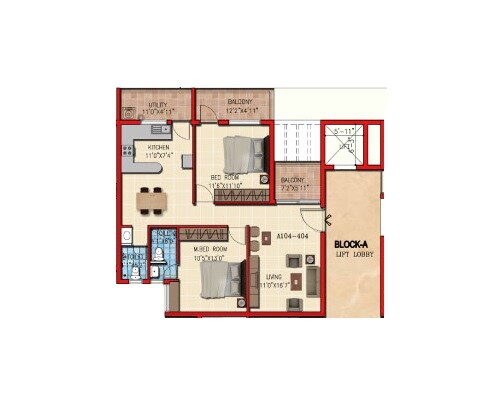 2 BHK 1082 Sq. Ft. Apartment