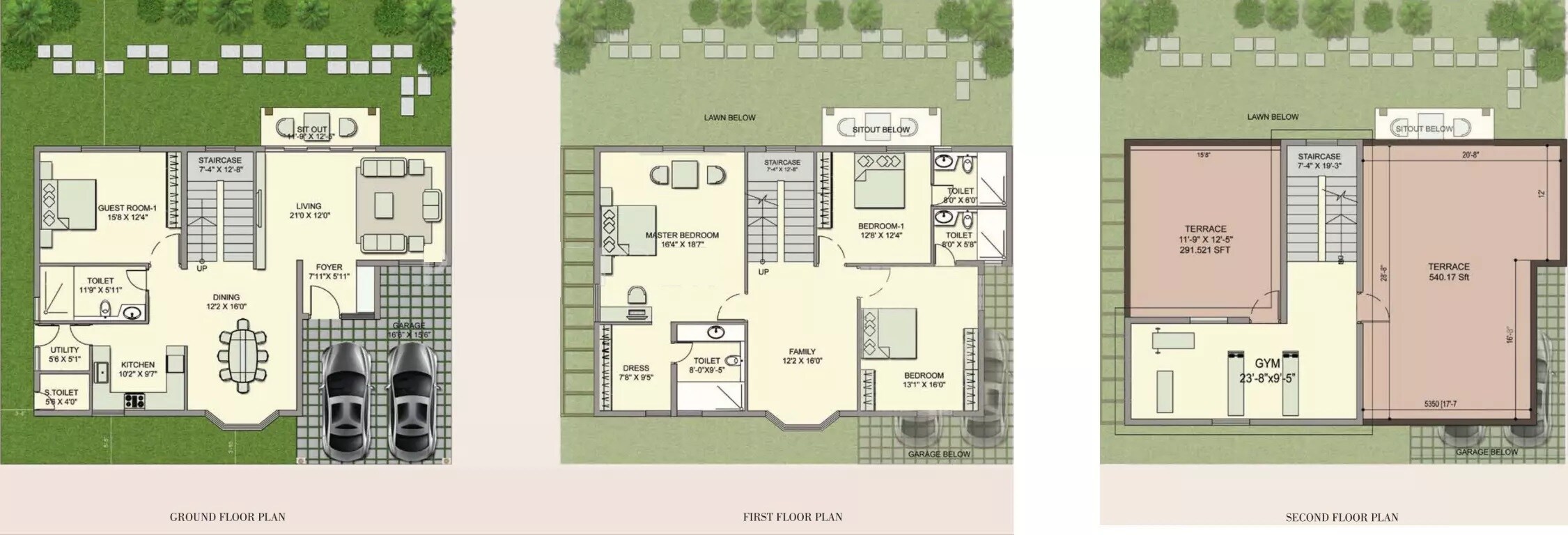 Floor plan of 4 BHK 2800 Sq. Ft. Villa in Skylark Arcadia Phase 2, Bangalore