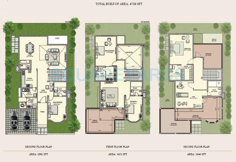 Floor plan of 5 BHK 4758 Sq. Ft. Villa in Skylark Arcadia Phase 2, Bangalore