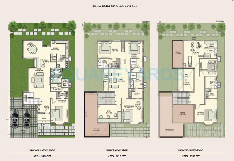 Floor plan of 5 BHK 5741 Sq. Ft. Villa in Skylark Arcadia Phase 2, Bangalore