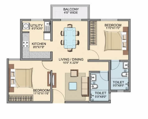 skylark dasos apartment 2bhk 996sqft 1