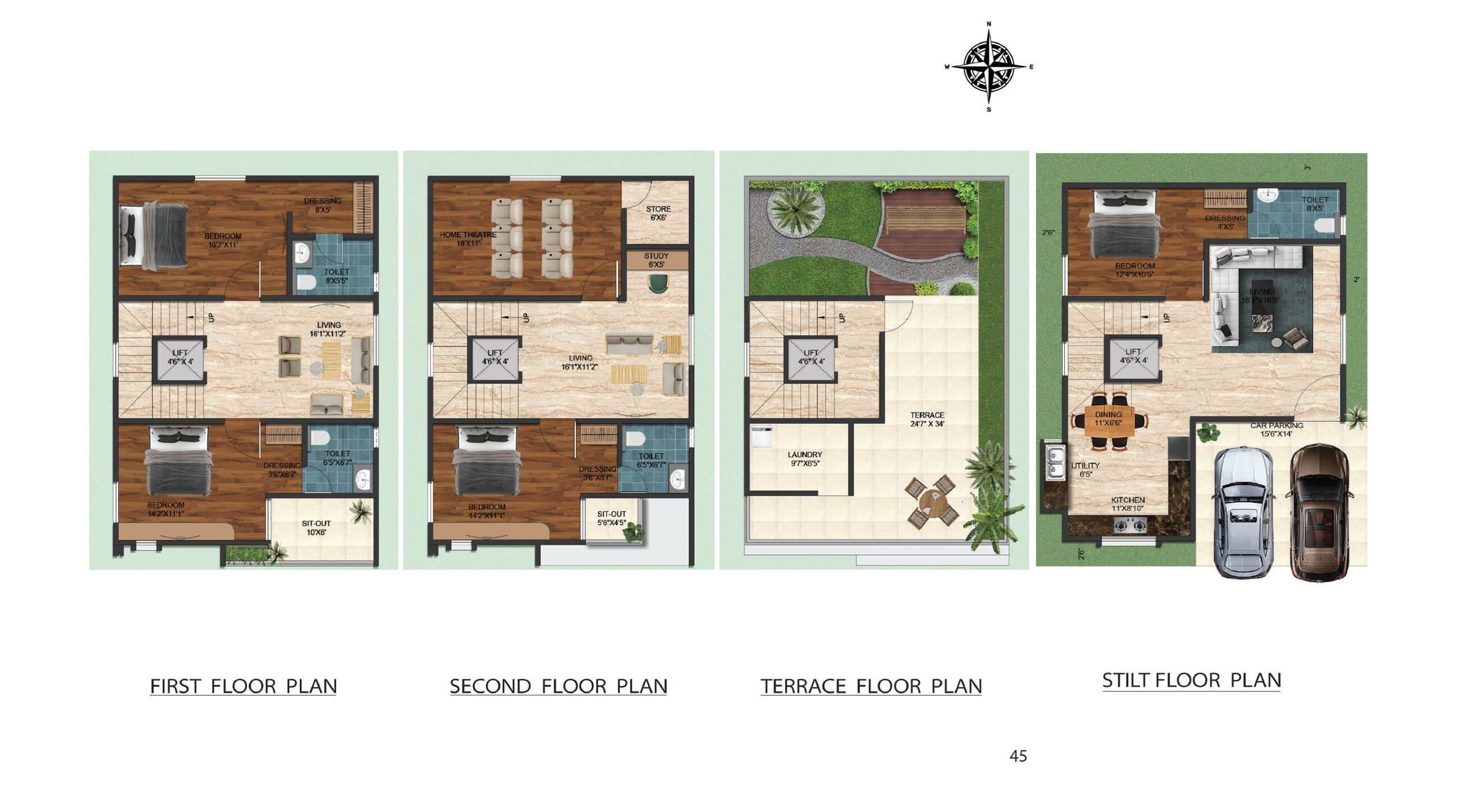 4 BHK 3595 Sq. Ft. Villa