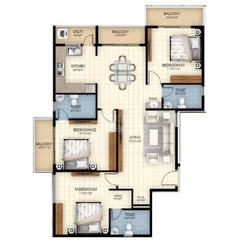  3 BHK Apartment at SLV Elanza, Sampigehalli – for Rent