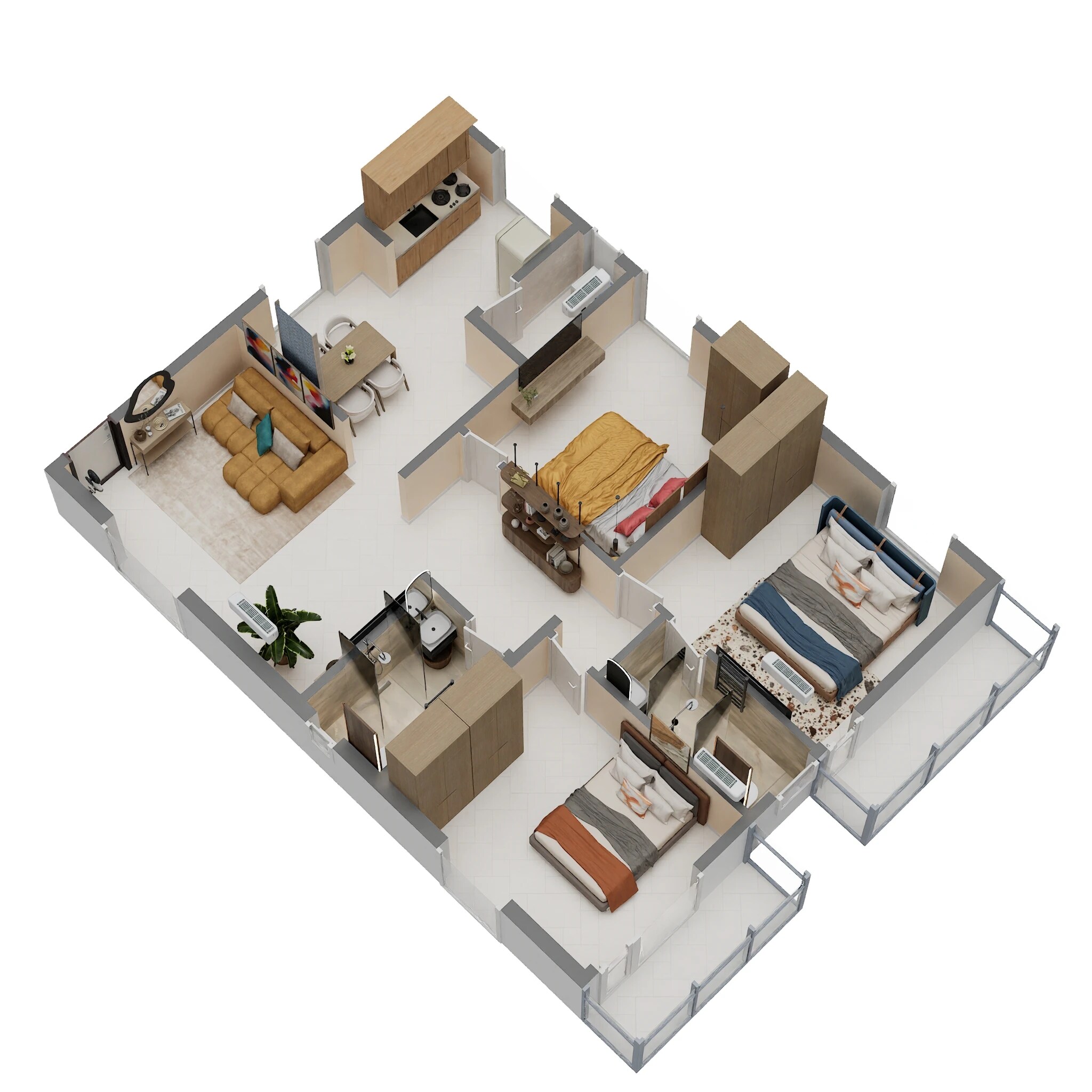 3 BHK 1366 Sq. Ft. Apartment