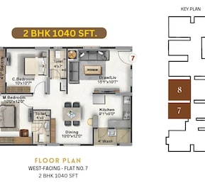 2 BHK 1040 Sq. Ft. Apartment in SLV Golden Towers