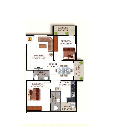 2 BHK 1025 Sq. Ft. Apartment in SML Iris