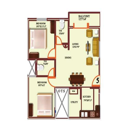 2 BHK 1025 Sq. Ft. Apartment in SMR Crystal
