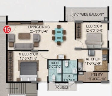 2 BHK 1195 Sq. Ft. Apartment