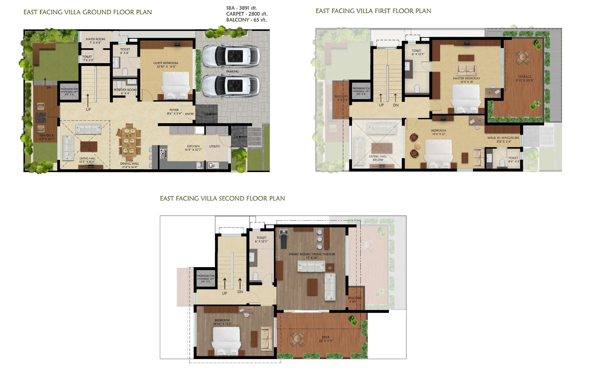 Floor plan of 4 BHK 3891 Sq. Ft. Villa in SNN Raj Viviente, Bangalore