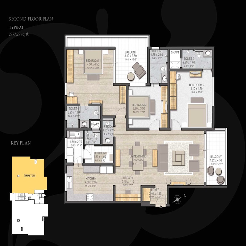 3 BHK 2777 Sq. Ft. Apartment in Sobha 25 Richmond