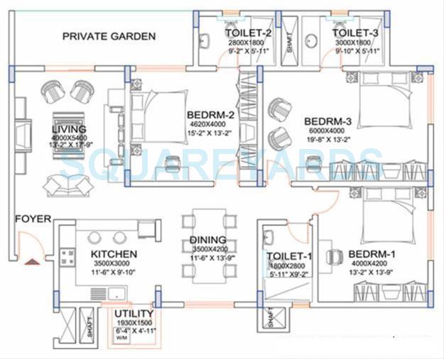 3 BHK 1479 Sq. Ft. Apartment