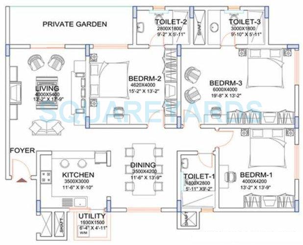 3 BHK 1601 Sq. Ft. Apartment