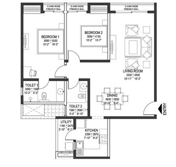  2 BHK Apartment at Sobha Arena Pebble Court, Kanakapura Road – for Sale